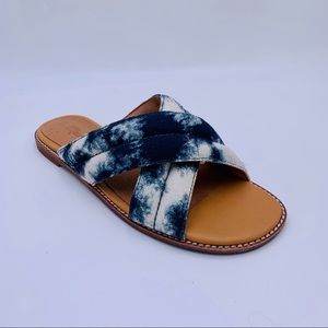 Madewell shoes Skyler slide sandals tie dye strap sandals women size 5.5